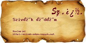 Szivák Ádám névjegykártya