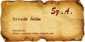 Szivák Ádám névjegykártya